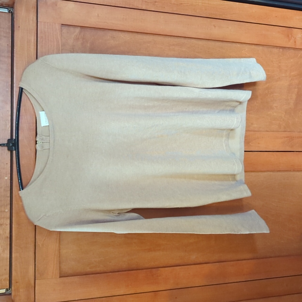 Chico's Sz 1 Tan Sweater Blouse  Medium